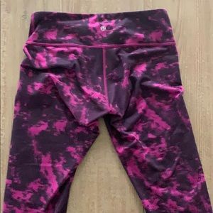 Lululemon dark pink and black crops.  size 8